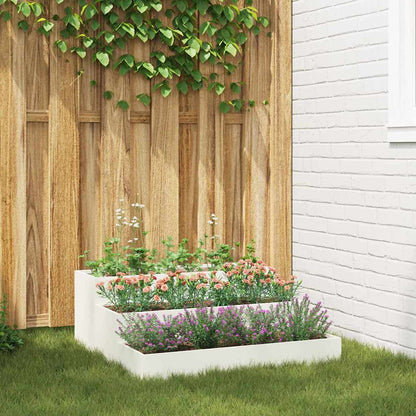 Utomhus Blomkruka Metall Vit 90 x 90 x 35 cm Kallvalsat stål