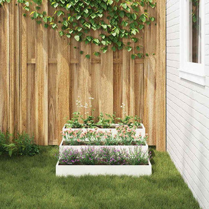 Utomhus Blomkruka Metall Vit 90 x 90 x 35 cm Kallvalsat stål