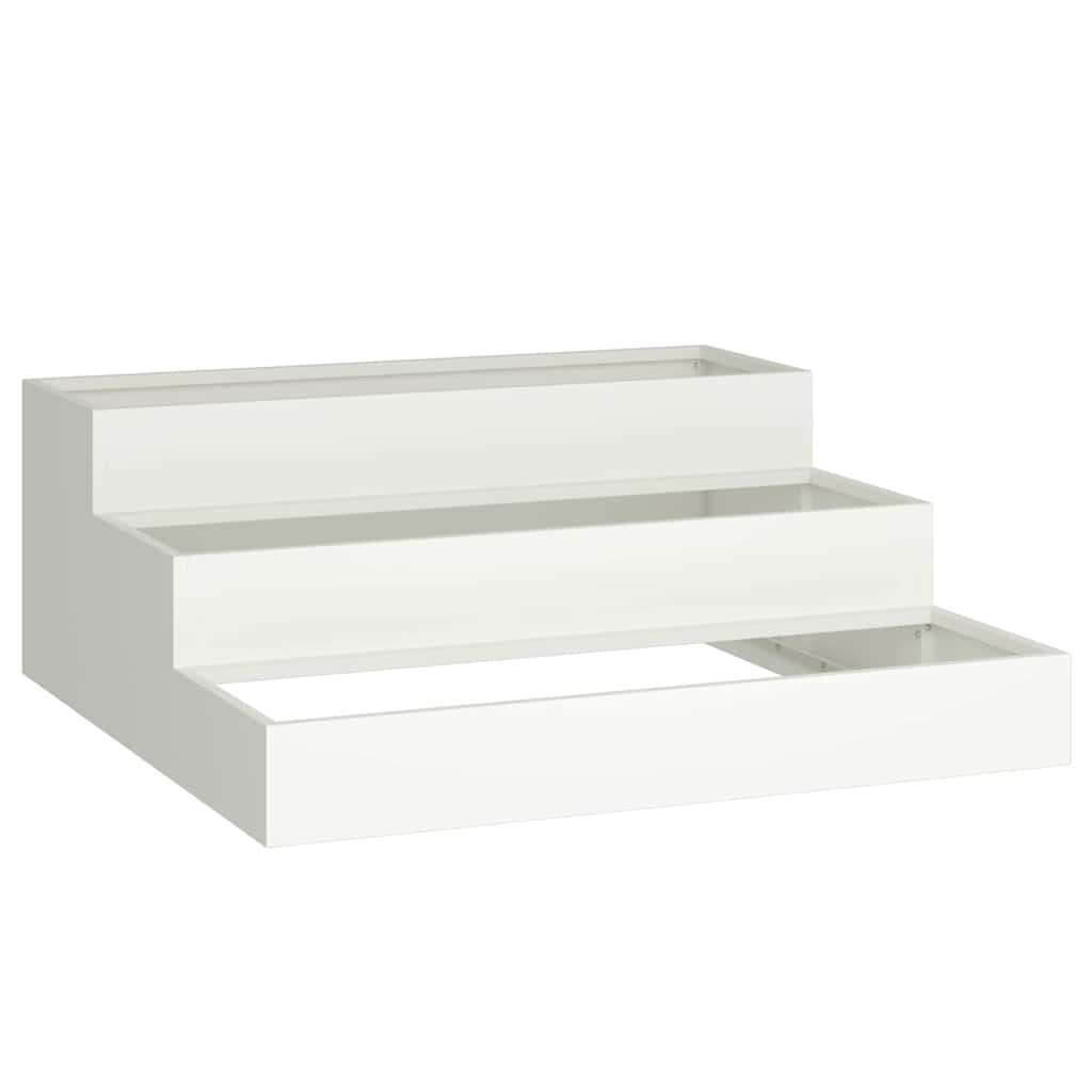 Utomhus Blomkruka Metall Vit 90 x 90 x 35 cm Kallvalsat stål