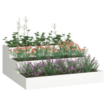 Utomhus Blomkruka Metall Vit 90 x 90 x 35 cm Kallvalsat stål