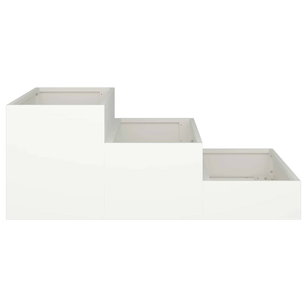 Utomhus Blomkruka Metall Vit 90 x 90 x 35 cm Kallvalsat stål