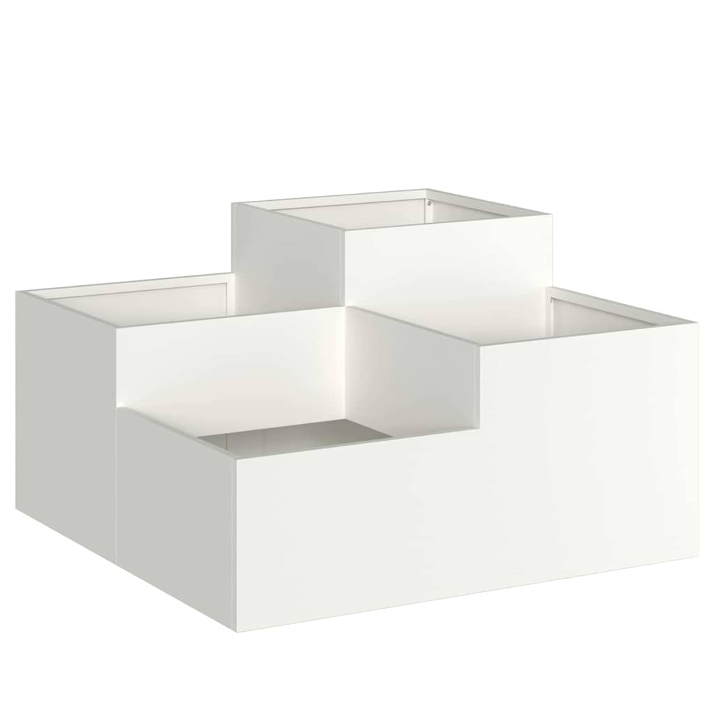 Utomhus Blomkruka Metall Vit 80 x 80 x 48 cm Stål