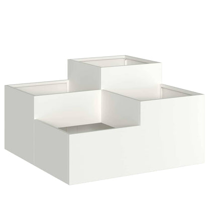 Utomhus Blomkruka Metall Vit 80 x 80 x 48 cm Stål