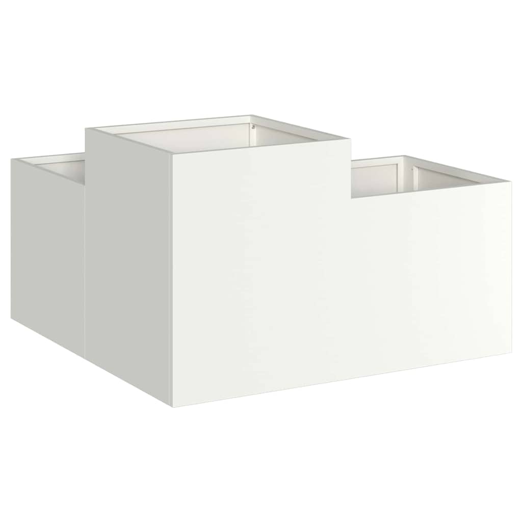 Utomhus Blomkruka Metall Vit 80 x 80 x 48 cm Stål