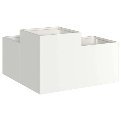 Utomhus Blomkruka Metall Vit 80 x 80 x 48 cm Stål