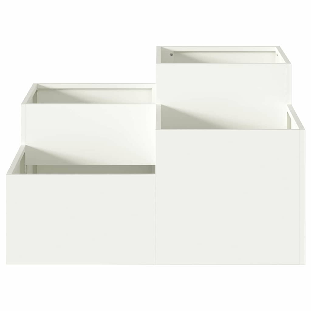 Utomhus Blomkruka Metall Vit 80 x 80 x 48 cm Stål