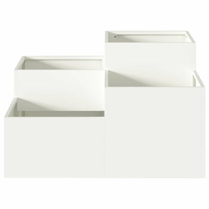 Utomhus Blomkruka Metall Vit 80 x 80 x 48 cm Stål