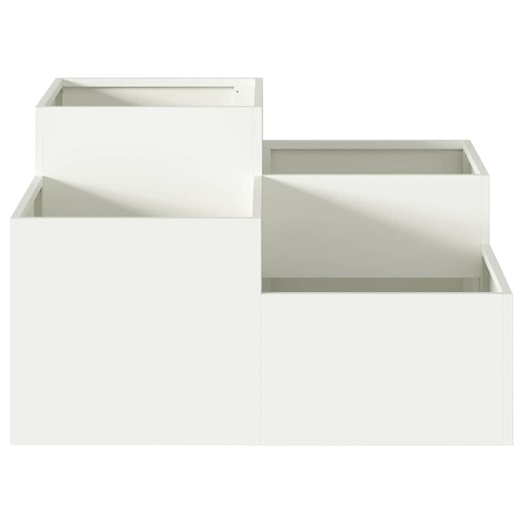 Utomhus Blomkruka Metall Vit 80 x 80 x 48 cm Stål
