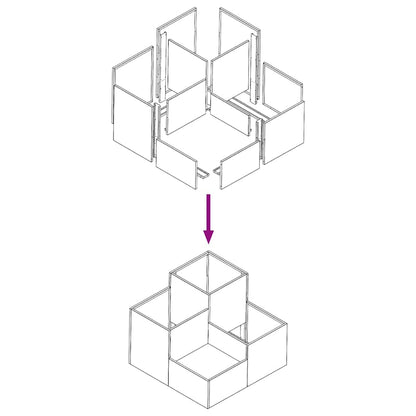 Utomhus Blomkruka Metall Vit 80 x 80 x 60 cm Stål
