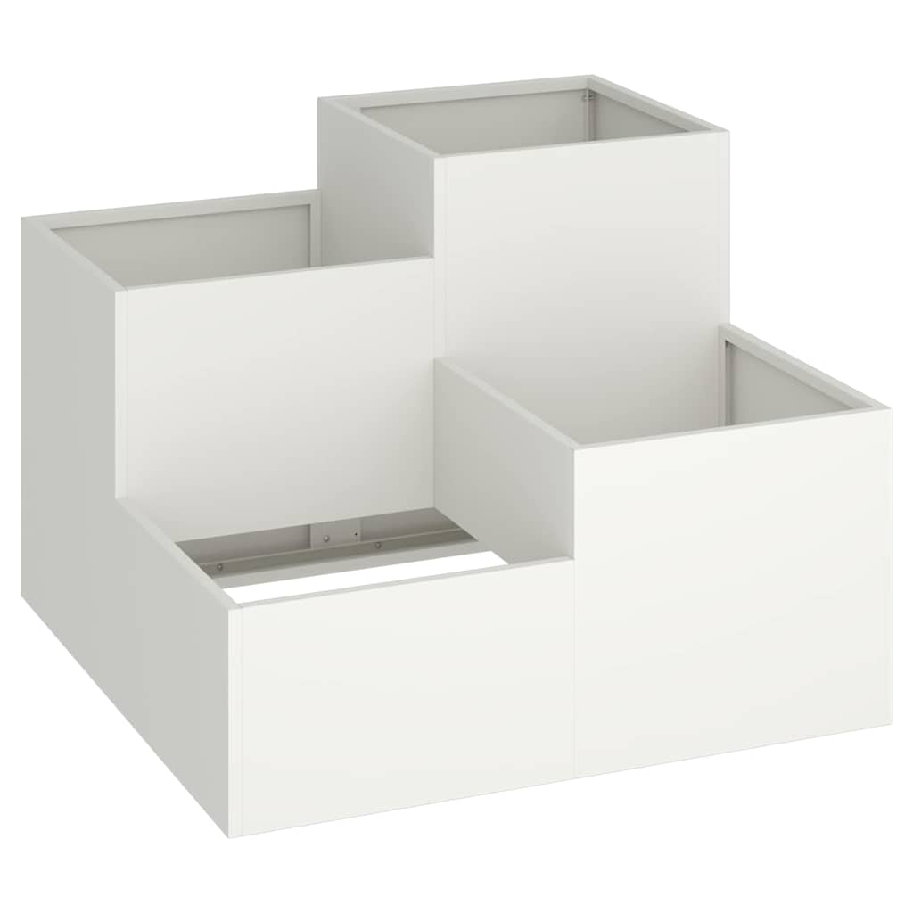 Utomhus Blomkruka Metall Vit 80 x 80 x 60 cm Stål