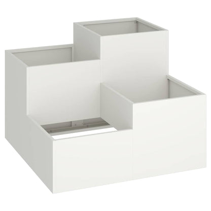 Utomhus Blomkruka Metall Vit 80 x 80 x 60 cm Stål