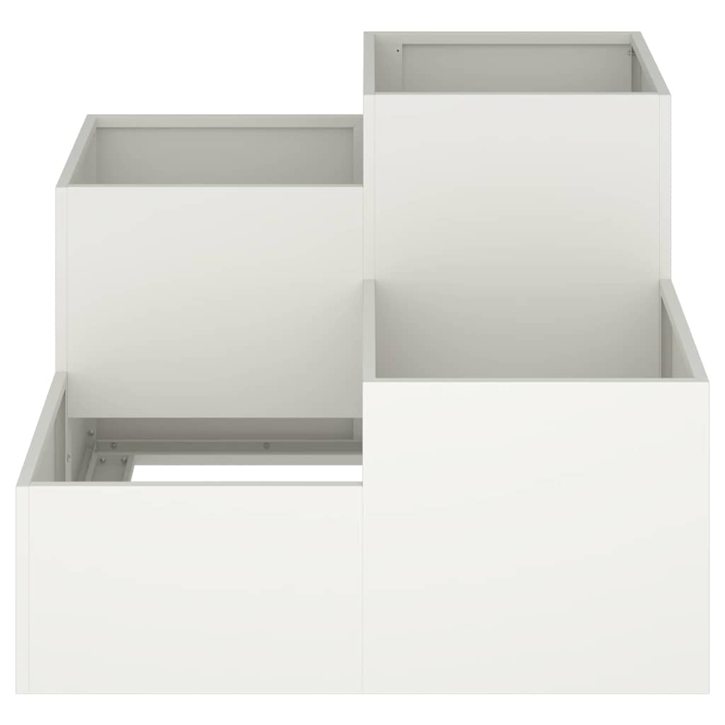 Utomhus Blomkruka Metall Vit 80 x 80 x 60 cm Stål
