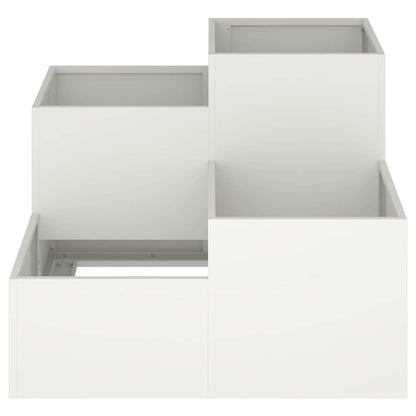 Utomhus Blomkruka Metall Vit 80 x 80 x 60 cm Stål