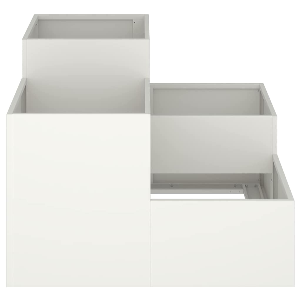 Utomhus Blomkruka Metall Vit 80 x 80 x 60 cm Stål
