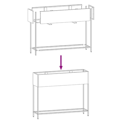 Utomhus Blomlåda Metall Svart 100 x 26 x 82 cm Stål
