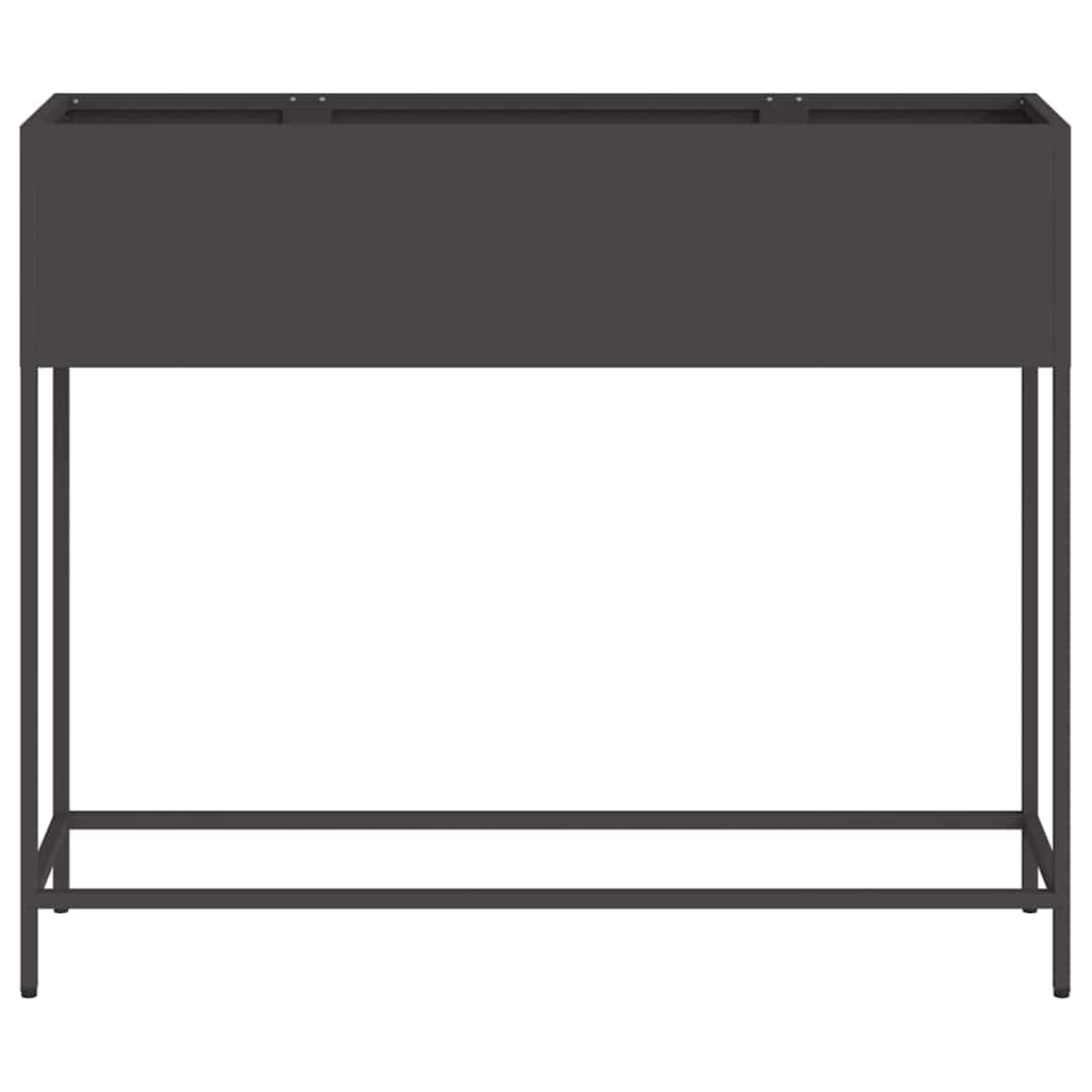 Utomhus Blomlåda Metall Svart 100 x 26 x 82 cm Stål