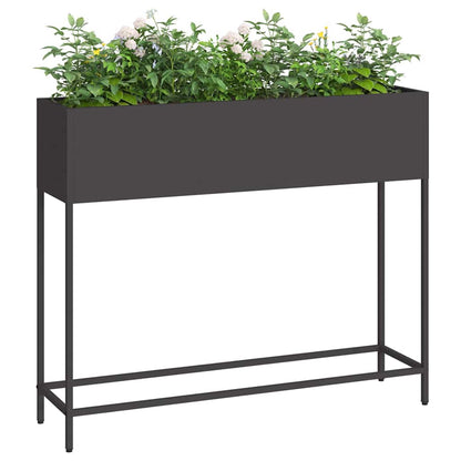 Utomhus Blomlåda Metall Svart 100 x 26 x 82 cm Stål