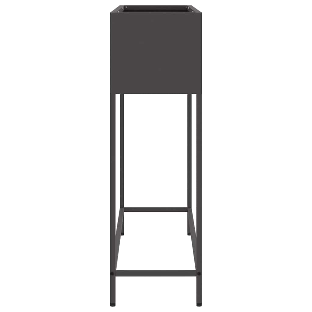 Utomhus Blomlåda Metall Svart 100 x 26 x 82 cm Stål