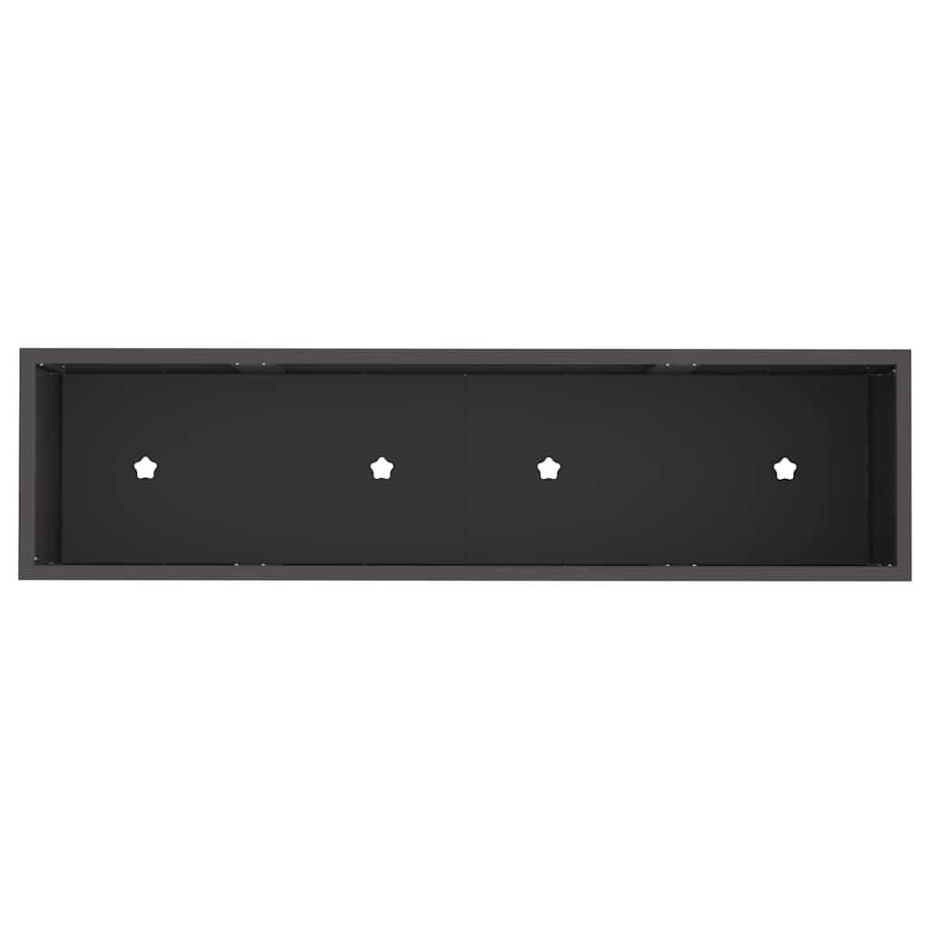 Utomhus Blomlåda Metall Svart 100 x 26 x 82 cm Stål