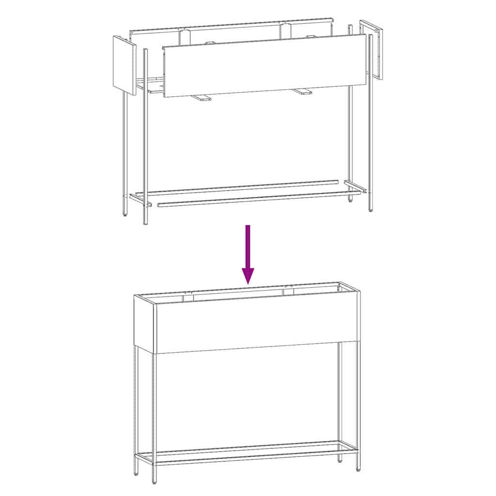 Utomhus Blomlåda Metall Antracit 100 x 26 x 82 cm Stål