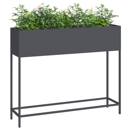 Utomhus Blomlåda Metall Antracit 100 x 26 x 82 cm Stål