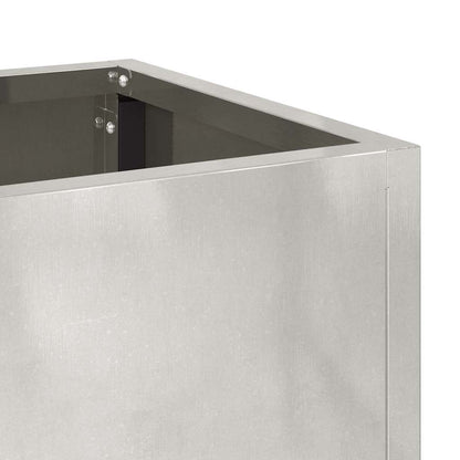 Höjdträdgårdsplanterare Silver 100 x 26 x 82 cm Rostfritt stål