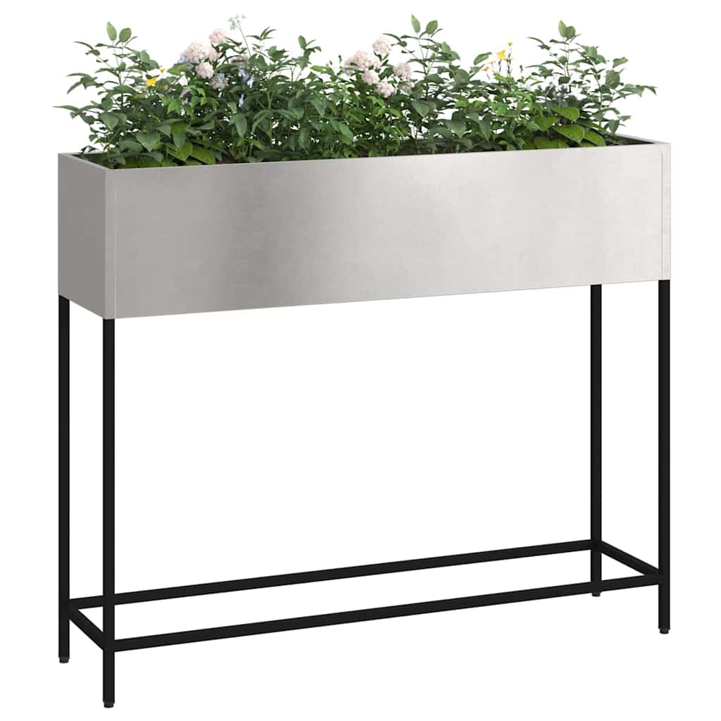 Höjdträdgårdsplanterare Silver 100 x 26 x 82 cm Rostfritt stål