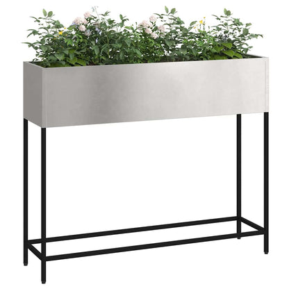 Höjdträdgårdsplanterare Silver 100 x 26 x 82 cm Rostfritt stål