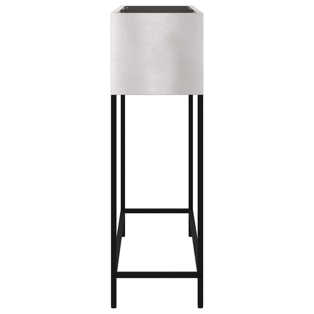 Höjdträdgårdsplanterare Silver 100 x 26 x 82 cm Rostfritt stål