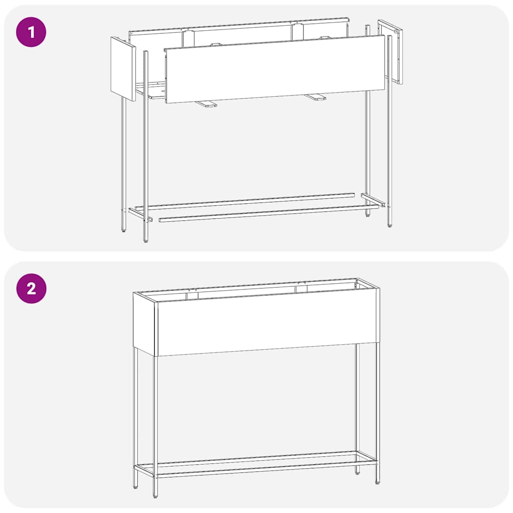 Utomhus Blomlåda Metall Silver 100 x 26 x 82 cm