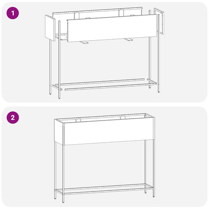 Utomhus Blomlåda Metall Silver 100 x 26 x 82 cm