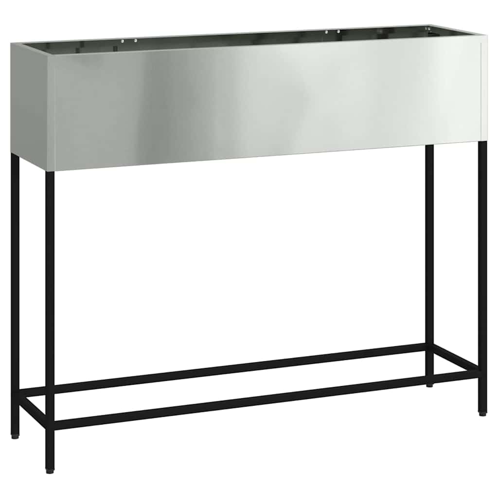 Utomhus Blomlåda Metall Silver 100 x 26 x 82 cm
