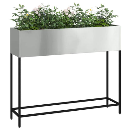 Utomhus Blomlåda Metall Silver 100 x 26 x 82 cm