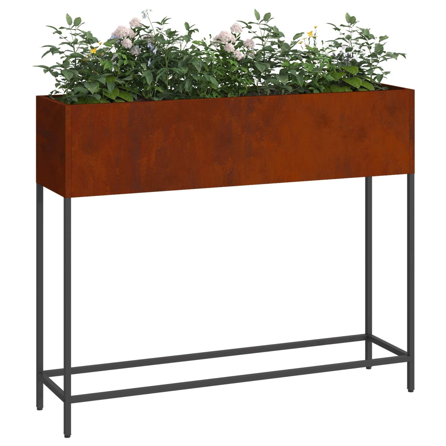 Utomhus Blomlåda Metall Rostig 100 x 26 x 82 cm