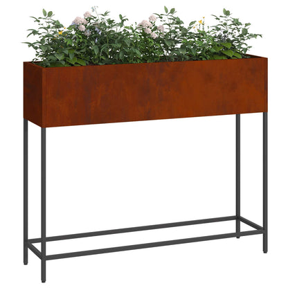 Utomhus Blomlåda Metall Rostig 100 x 26 x 82 cm