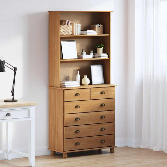 Hutch med låda ASKIM Honungsvax 91 x 40 x 200,5 cm Massiv furu