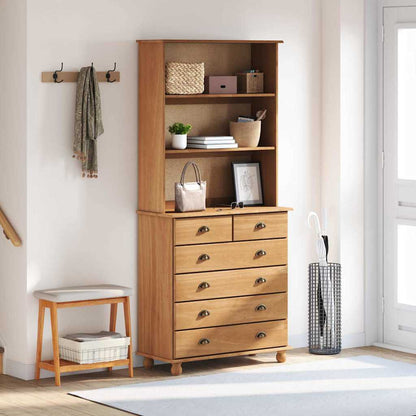 Hutch med låda ASKIM Honungsvax 91 x 40 x 200,5 cm Massiv furu