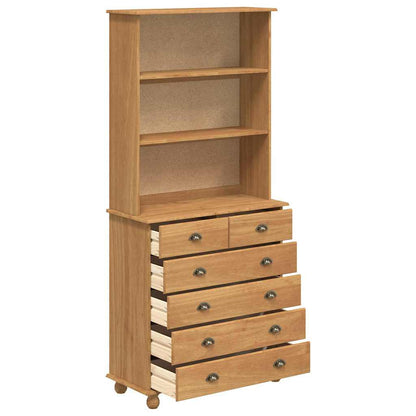 Hutch med låda ASKIM Honungsvax 91 x 40 x 200,5 cm Massiv furu
