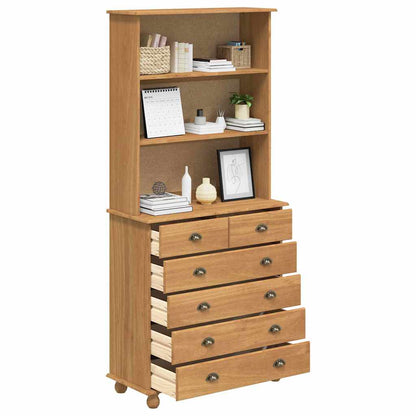 Hutch med låda ASKIM Honungsvax 91 x 40 x 200,5 cm Massiv furu