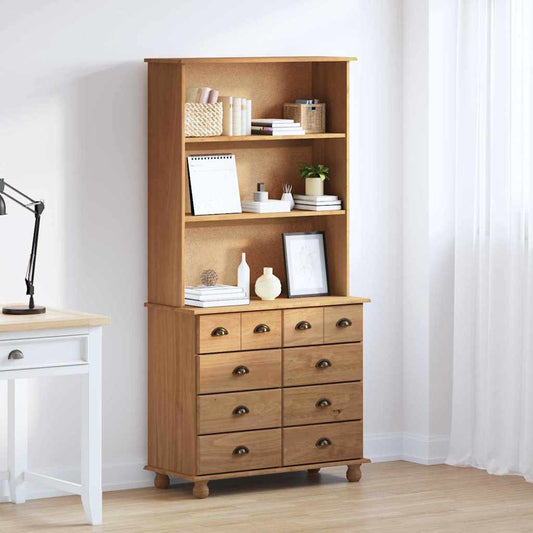 Hutch med låda ASKIM Honungsvax 91 x 40 x 184 cm Massiv furu