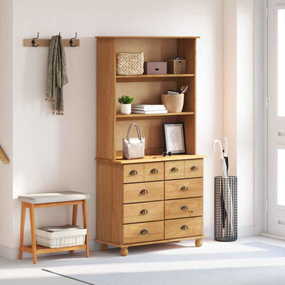 Hutch med låda ASKIM Honungsvax 91 x 40 x 184 cm Massiv furu