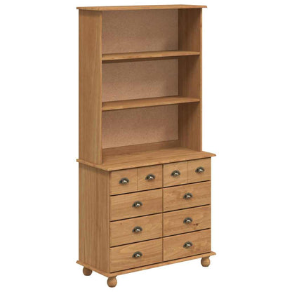 Hutch med låda ASKIM Honungsvax 91 x 40 x 184 cm Massiv furu