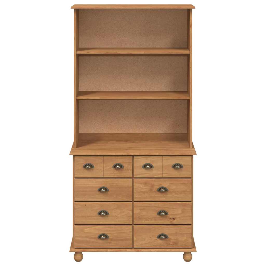 Hutch med låda ASKIM Honungsvax 91 x 40 x 184 cm Massiv furu