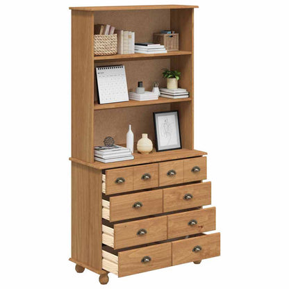 Hutch med låda ASKIM Honungsvax 91 x 40 x 184 cm Massiv furu