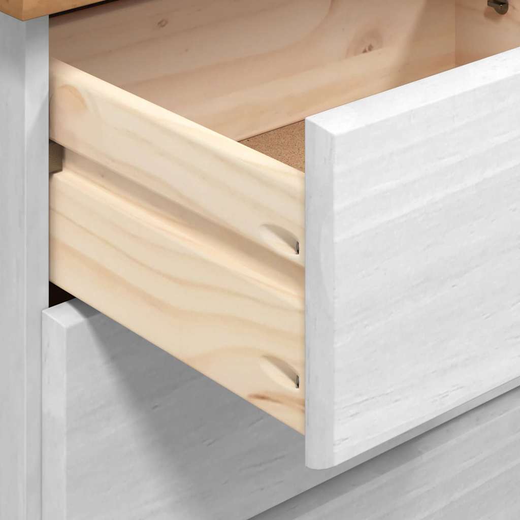 Byrå Vit ASKIM 91 x 40 x 95,5 cm Massiv furu 6 lådor