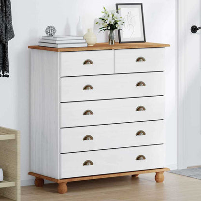 Byrå Vit ASKIM 91 x 40 x 95,5 cm Massiv furu 6 lådor