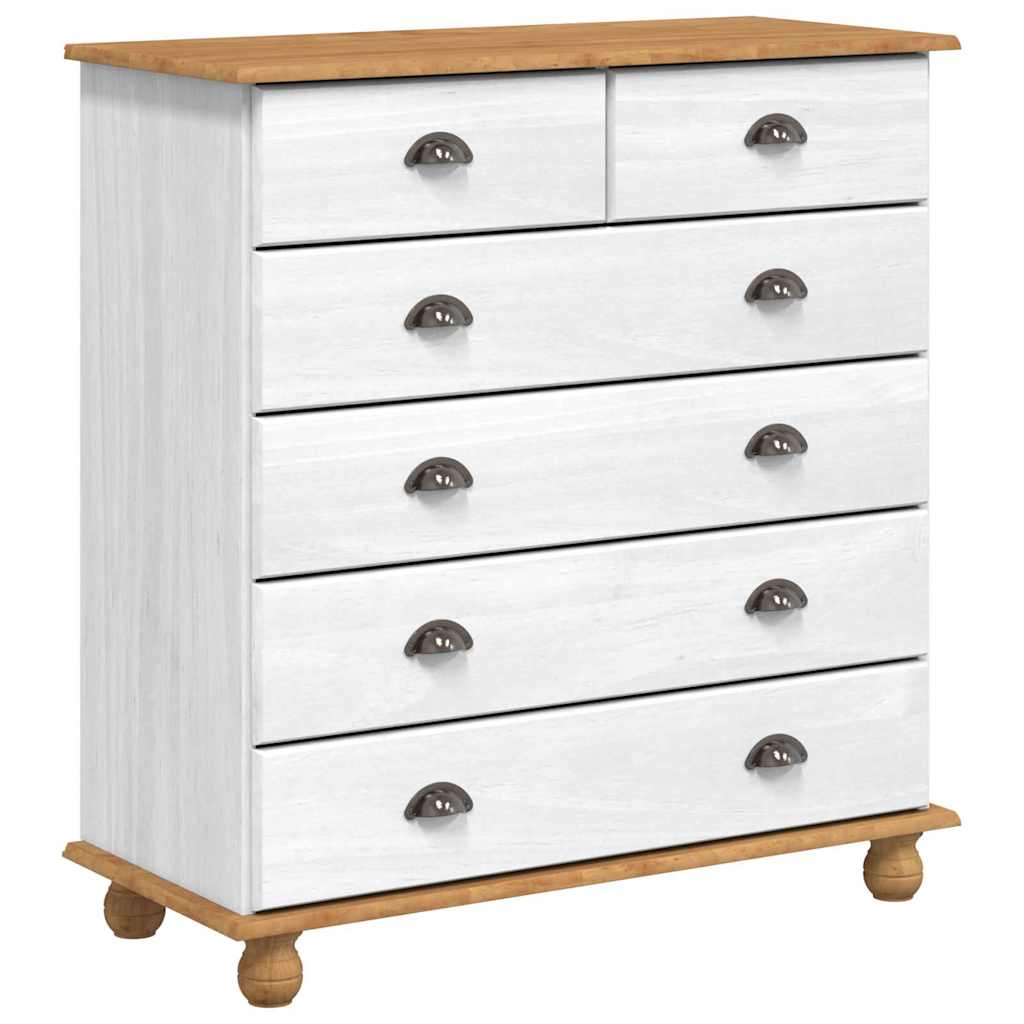 Byrå Vit ASKIM 91 x 40 x 95,5 cm Massiv furu 6 lådor