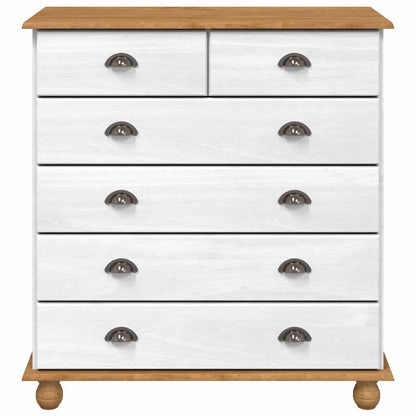 Byrå Vit ASKIM 91 x 40 x 95,5 cm Massiv furu 6 lådor