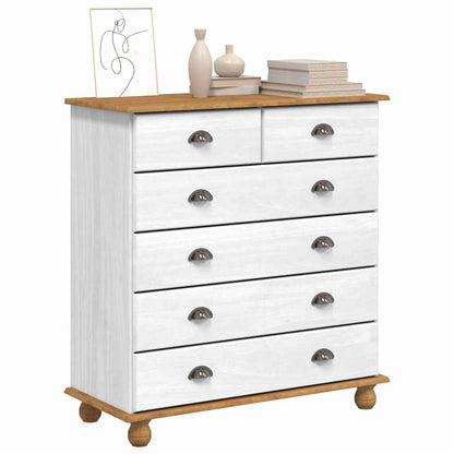Byrå Vit ASKIM 91 x 40 x 95,5 cm Massiv furu 6 lådor
