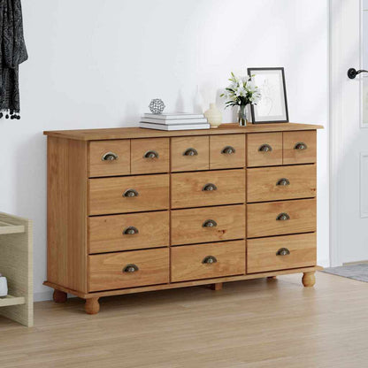 Byrå Brun ASKIM 79 x 40 x 133,5 cm Massiv furu 12 lådor